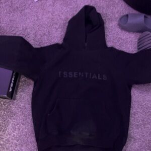 Black essentials hoodie size large